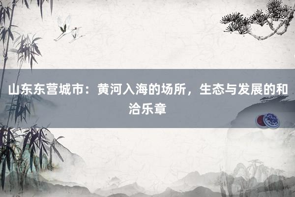 山东东营城市：黄河入海的场所，生态与发展的和洽乐章